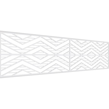Ekena Millwork Set of Four Panels for 94 1/2"W x 24 1/4"H Gilcrest Fretwork Wainscot Wall Paneling WPKP12X01X47GCT